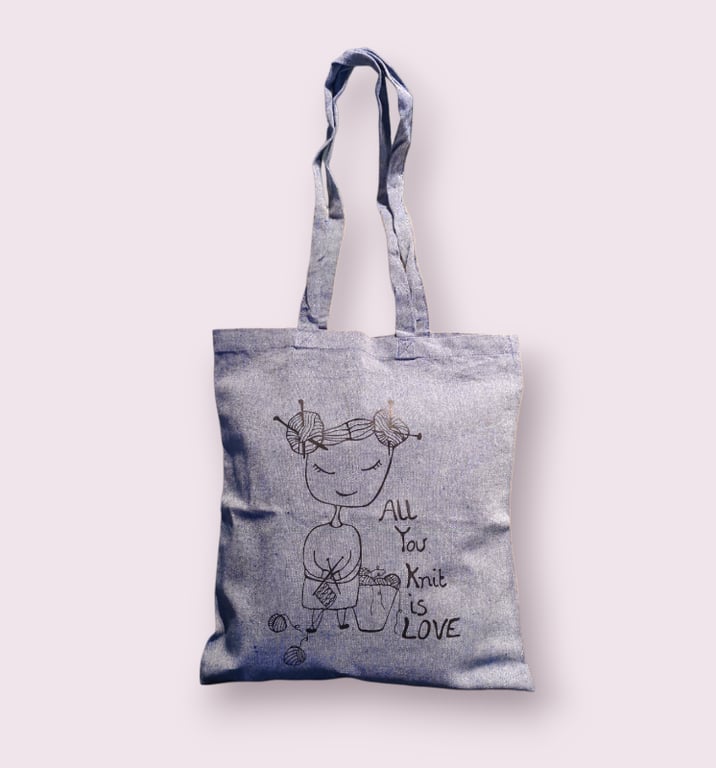 Mulepose: all you knit is love Blå billede 2
