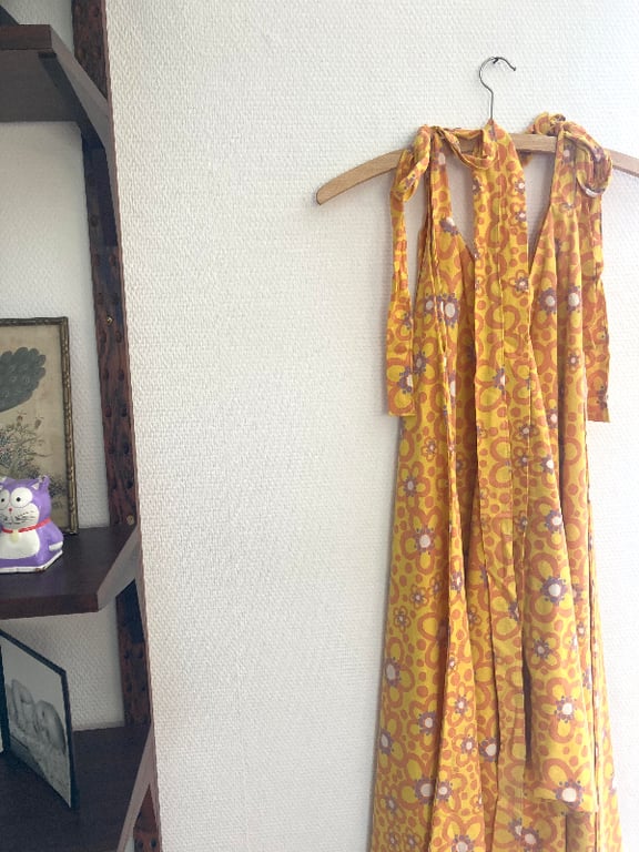 Mathilde-Jumpsuit i orange 70’er print billede 2