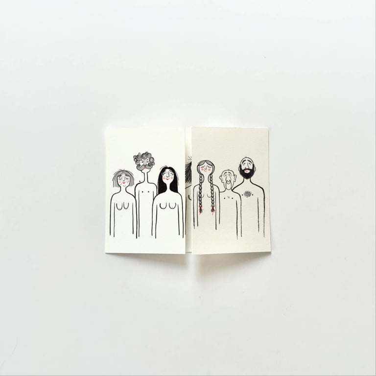Badefolk – foldekort billede 3