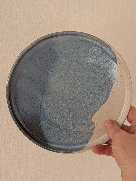 Frokosttallerken lysblå/beige billede 2