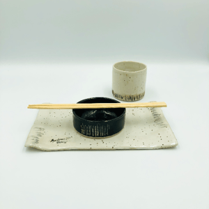 Sushi - soyaskål - sort pigestreg  – produktbillede
