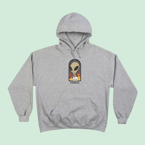 Thrasher x AWS Believe Hoodie, Grey, Str. M (2)