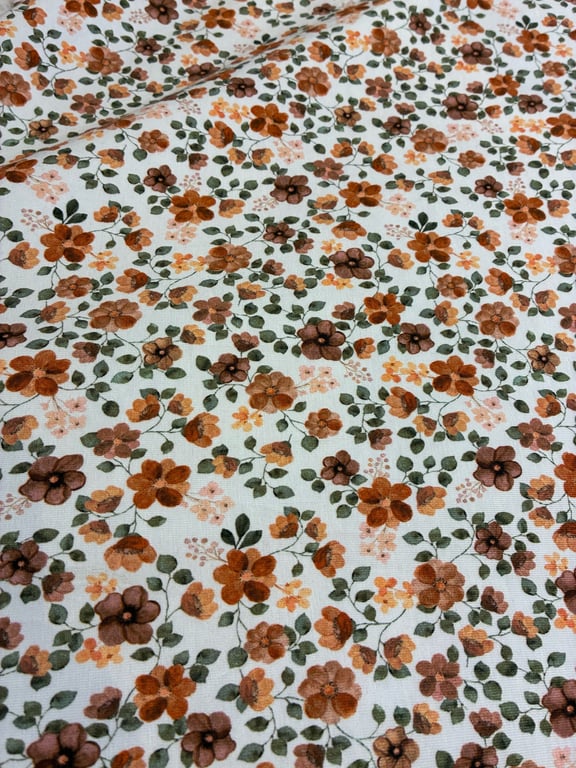 Jersey m blomster rustrød  billede 2