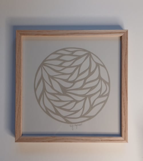 20x20cm papercut, grå, Indrammet 