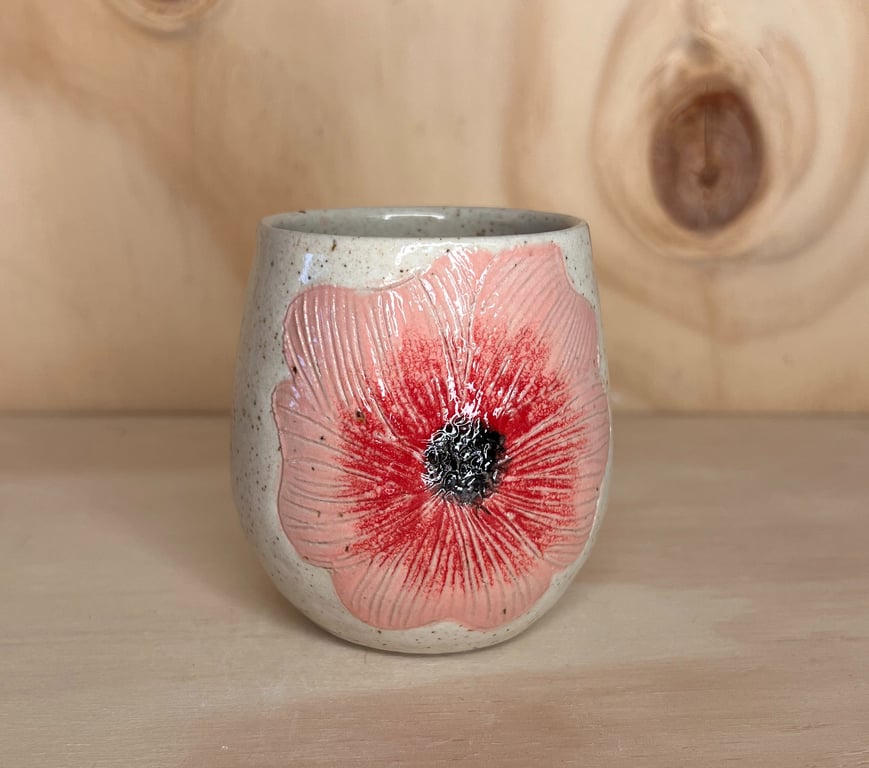 Kop med sommerblomst rød/lyserød billede 3