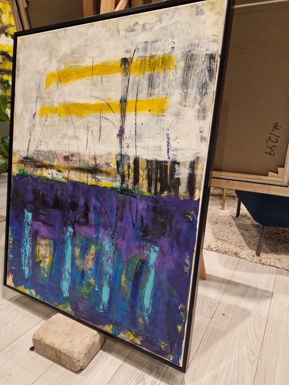 #1318  80 x 100 cm med ramme  SOLD billede 2