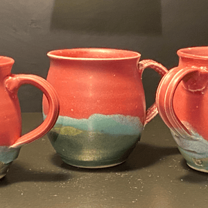 Kop "aftenrøden" H 8,5 cm  b 7.5 cm  – produktbillede