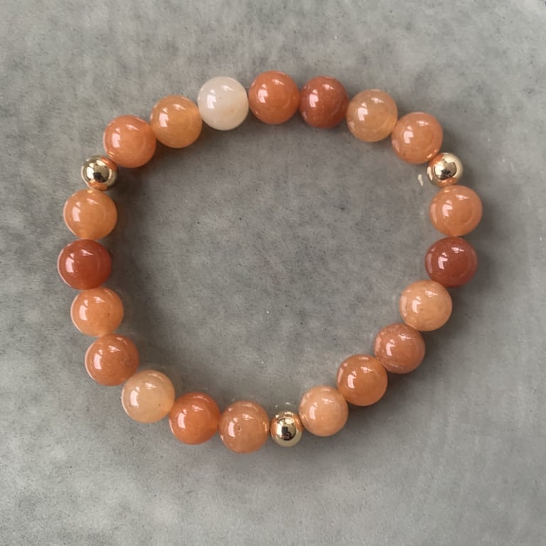 Rød aventurin armbånd 8mm
