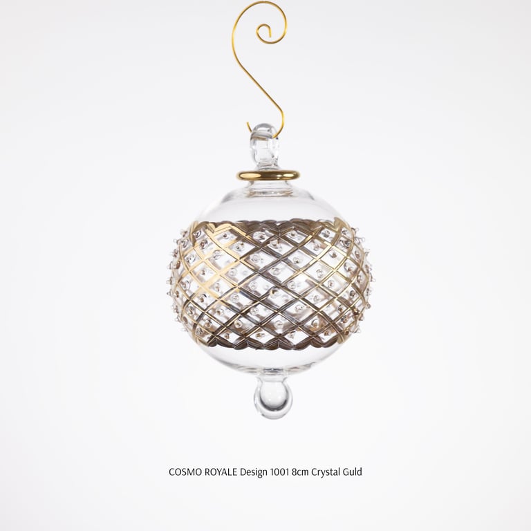 JULEKUGLE DESIGN 1001 KRYSTAL MED GULD ELLER HVIDGULD billede 4