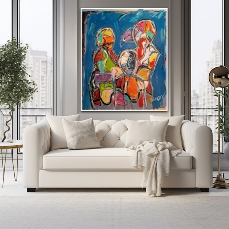#1141 Kunstværk 100X120 cm  SOLD