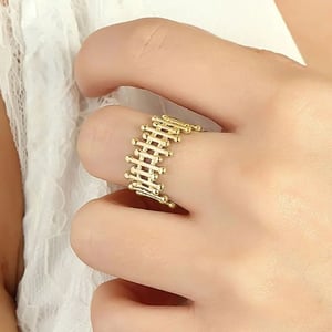 Bar Bead ring – guld – produktbillede