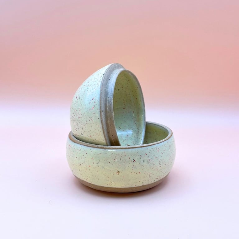 Håndlavet keramikkrukke med låg – lille opbevaringsskål billede 3