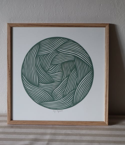 30x30cm papercut, salvie, indrammet 