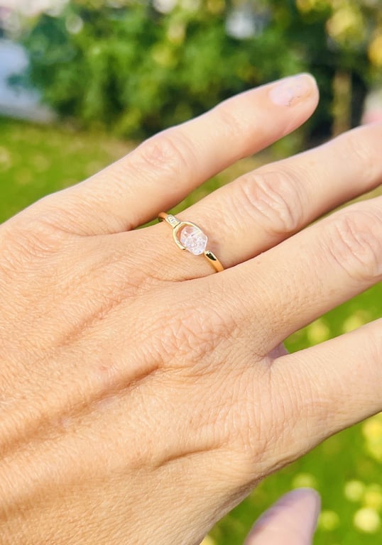 Beyou ring med en Herkimer diamant nr.5 billede 3