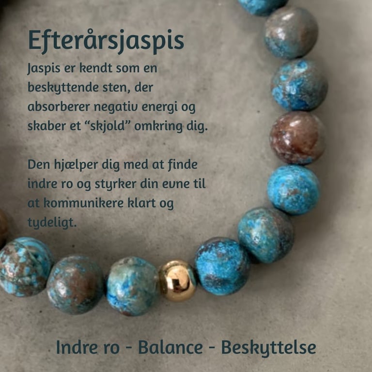 Blå efterårsjaspis armbånd 8mm billede 2