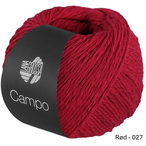 Rødt garn fra Lana Grossa, mærket "Campo", farve nummer 027. (7)