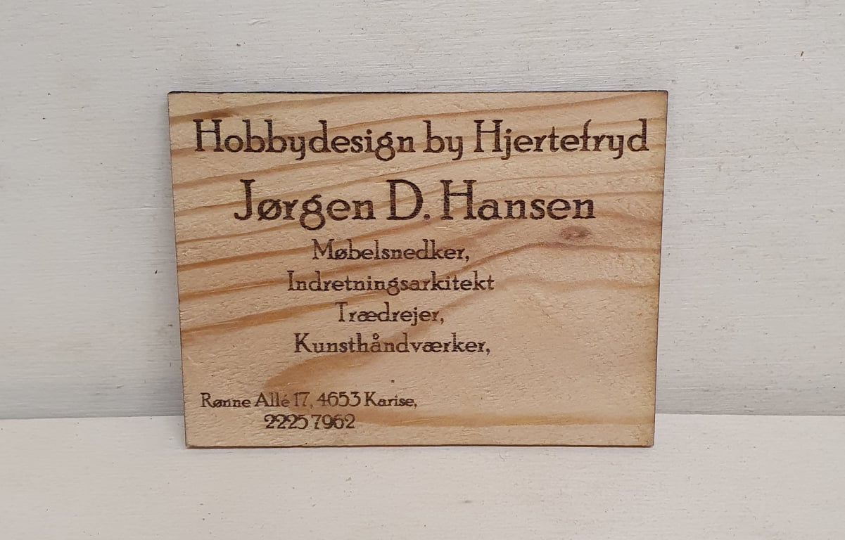 Visitkort i træ. Opstart og de første 10
