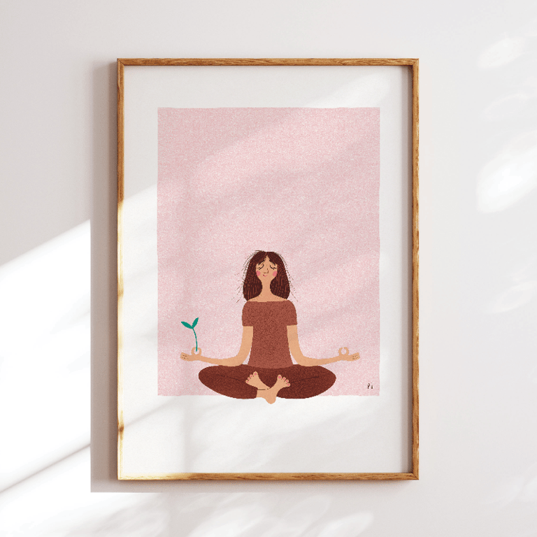 Planteyoga – brun page – plakat billede 3