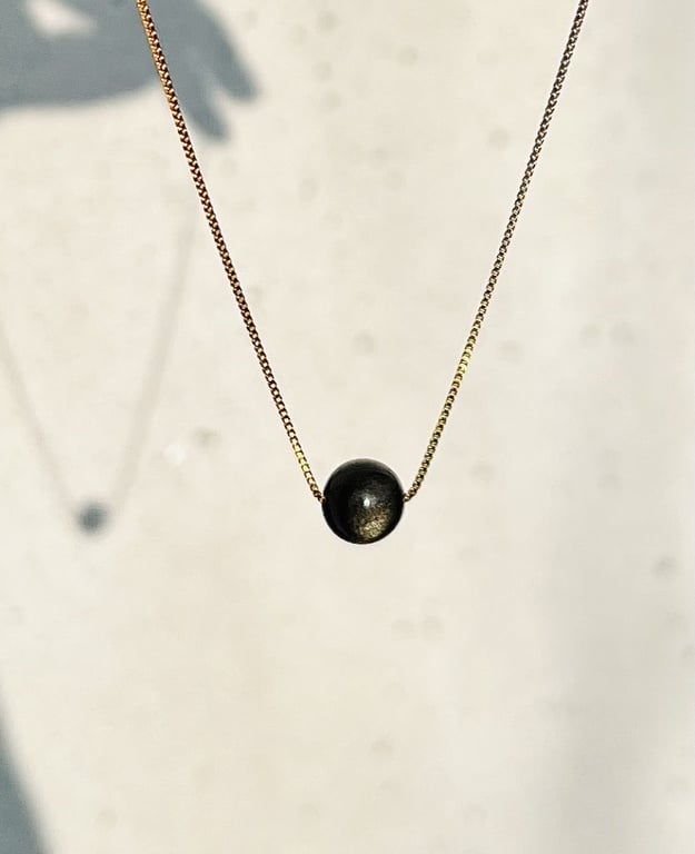 Guld Obsidian- vedhæng billede 5