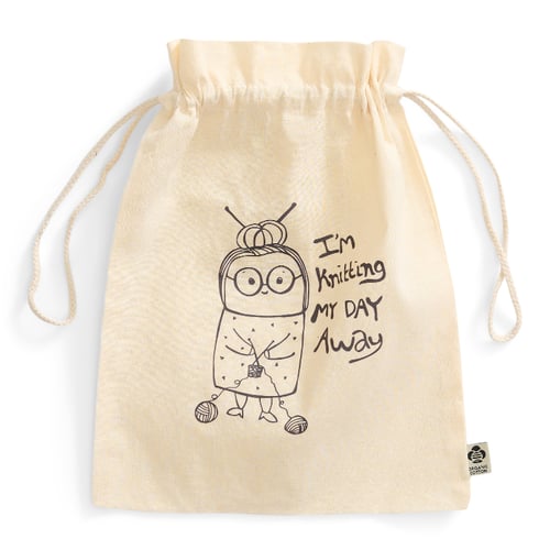 Lille Projektpose: im knitting my day away