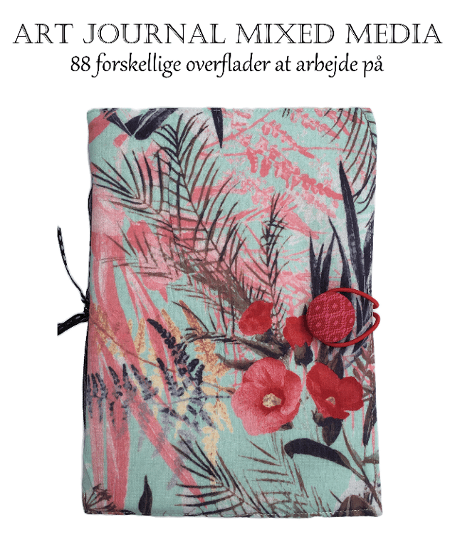 Art Journal - Turkis m/ siv &amp; blomster