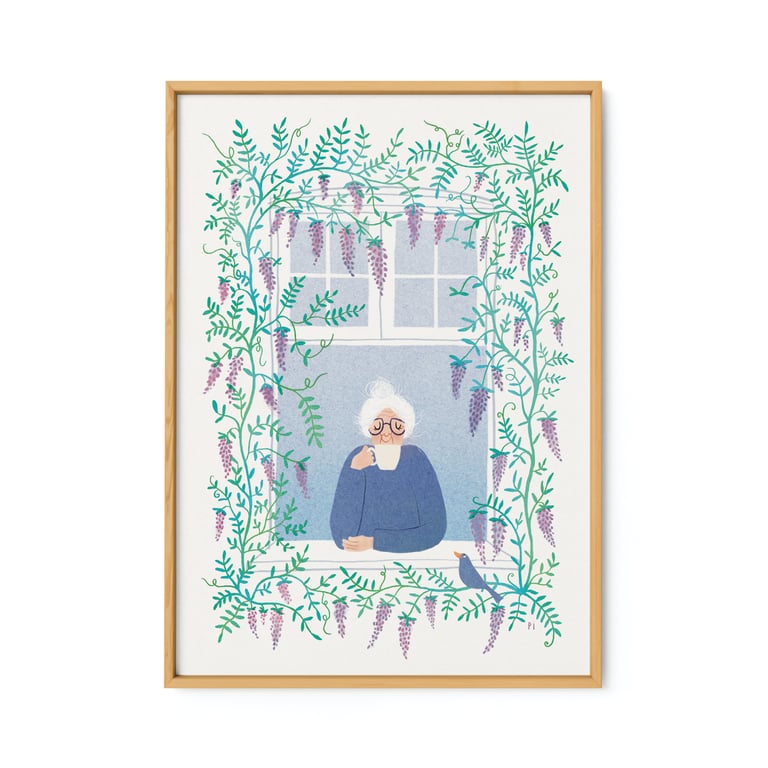 Blomstrende blåregn – plakat billede 2
