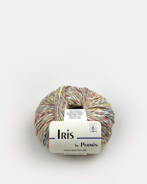 Kit: Bluse med løftede masker i flamé garnet Iris (10)