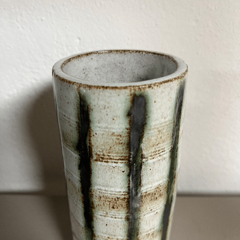 Vase, hvid nistret, med mønster billede 2
