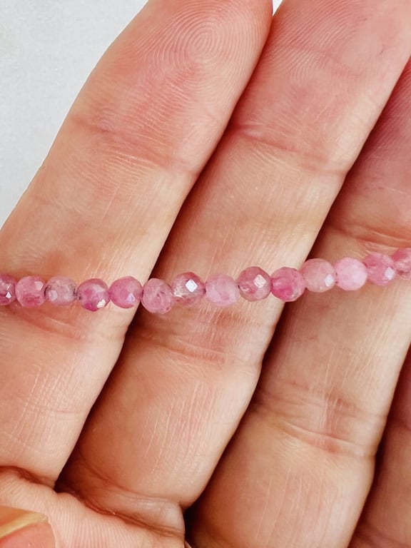 Pink Turmalin facet halskæde billede 2