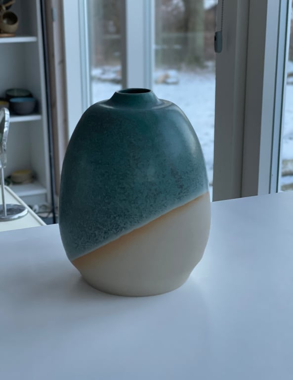 Vase, matgrøn - 15 cm billede 3