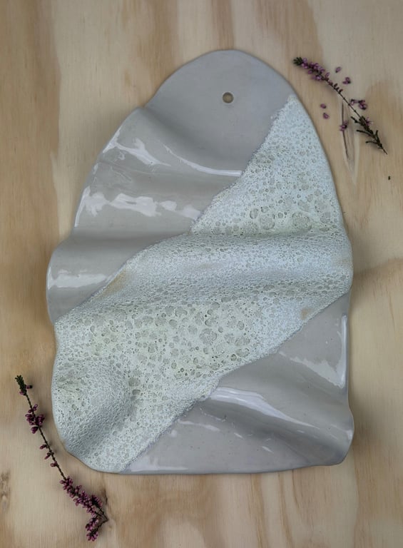 Beige med teksturer vægrelief - 30 x 21 cm