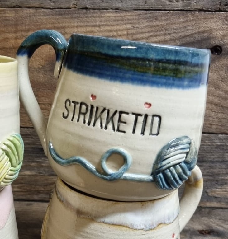 Strikkekop, blå