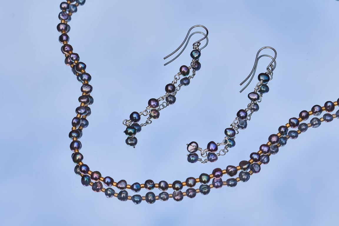 Halskæde af ferskvandsperler