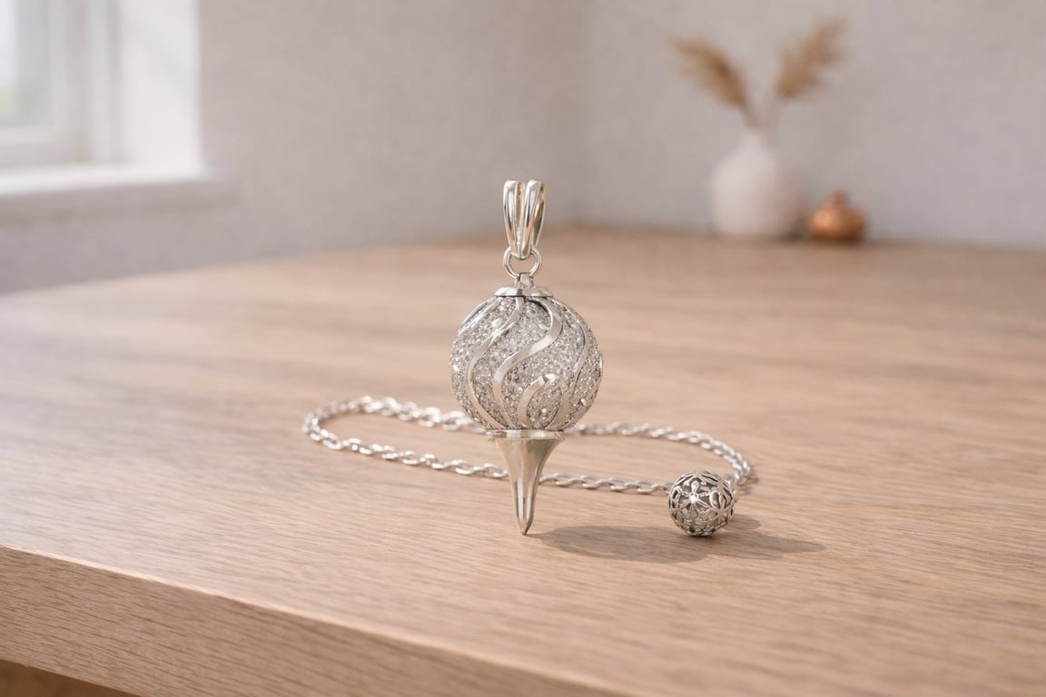 Sfærisk krystal pendul – diamant-effekt