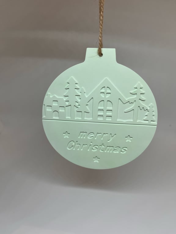 JuleKugle,flad, Merry Christmas  billede 2