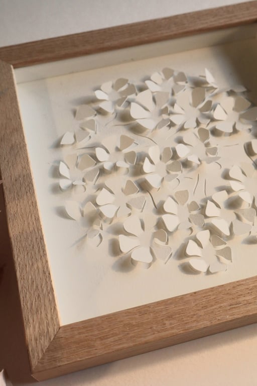 20x20cm- 3D papercut, indrammet  billede 3