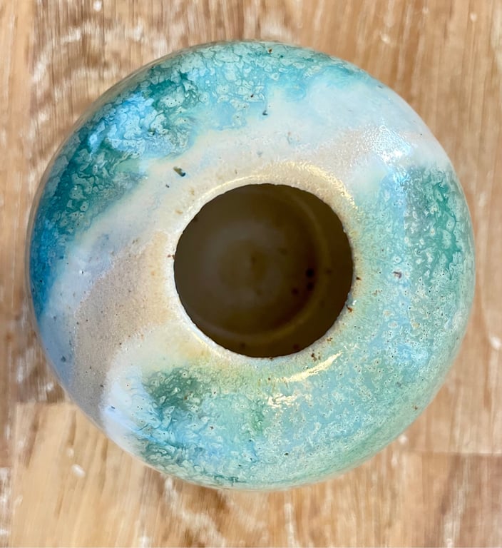 Vase, grøn swirls billede 2