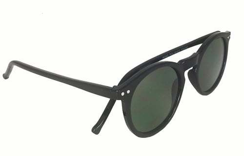 Sort rund modesolbrille i unisex design (2)