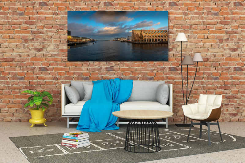 lav sol over Københavns havn en smuk vinteraften med Papirøen til højre og Skuespilhuset til venstre samt Operaen i baggrunden   billede 2