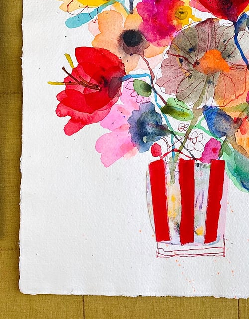 Blomsterhav med rødstribet collage (6)