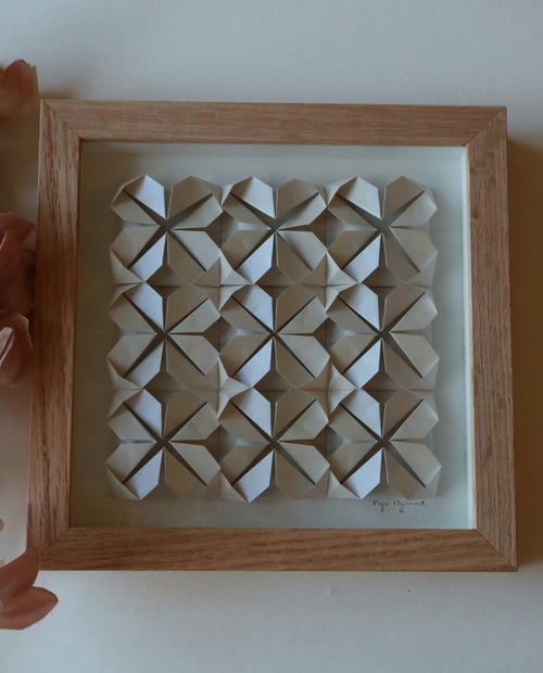 20x20cm foldet papirværk, Indrammet 