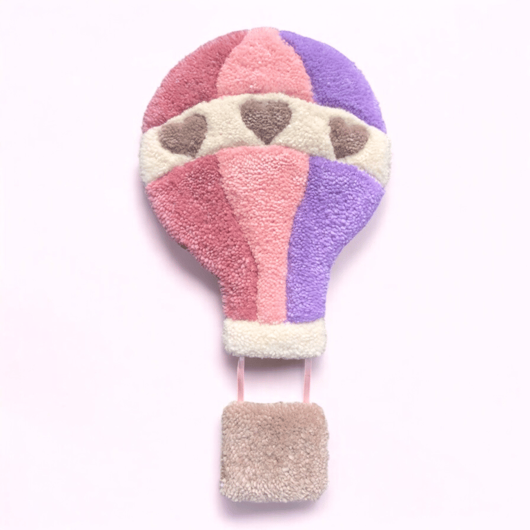 Tuftet luftballon - Håndlavet vægkunst i 100% uld. billede 3