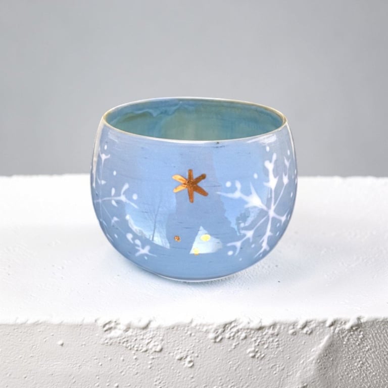 Snefnug – porcelæn og guld billede 4