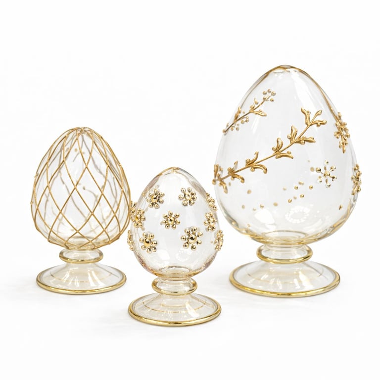 PÅSKEÆG PÅ FOD - LUMIÈRE EASTER - KRYSTALKLAR GULD