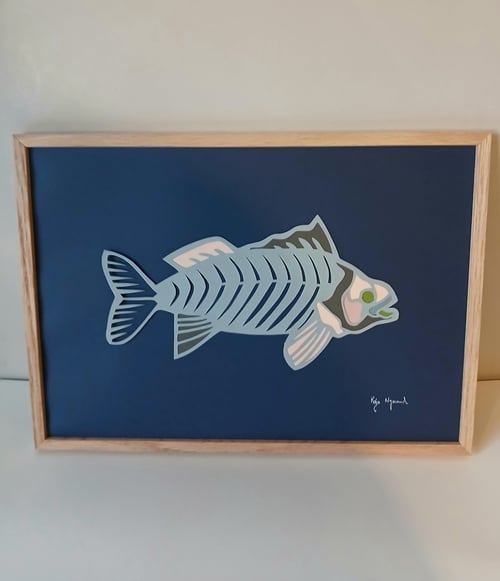 A3, indrammet papercut fisk