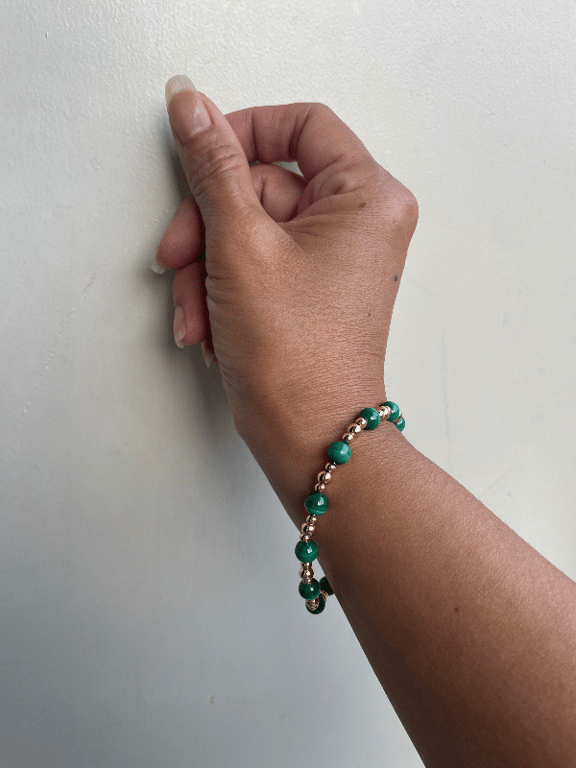 Malakit Royal med forgyldt 925 Sterling sølv i 18 karat guld billede 3