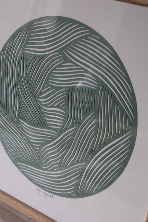 30x30cm papercut, salvie, indrammet 