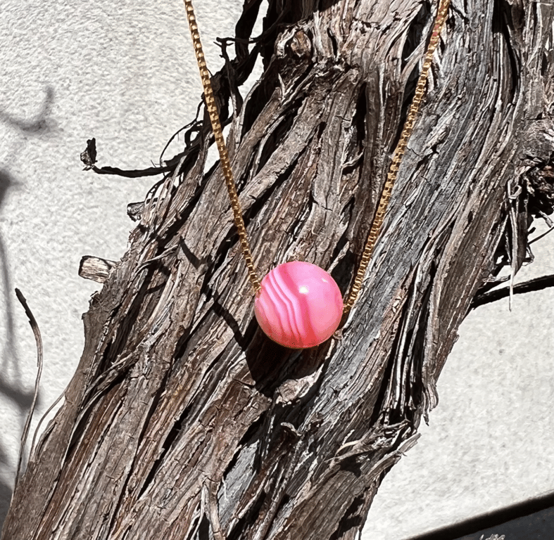 Pink Agat-vedhæng billede 4