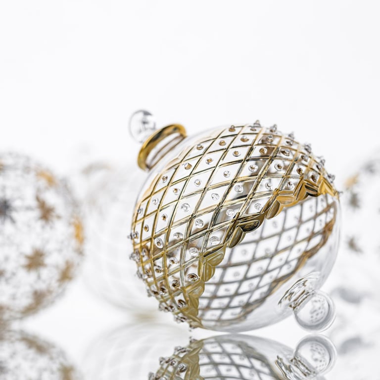 JULEKUGLE DESIGN 1001 KRYSTAL MED GULD ELLER HVIDGULD billede 10