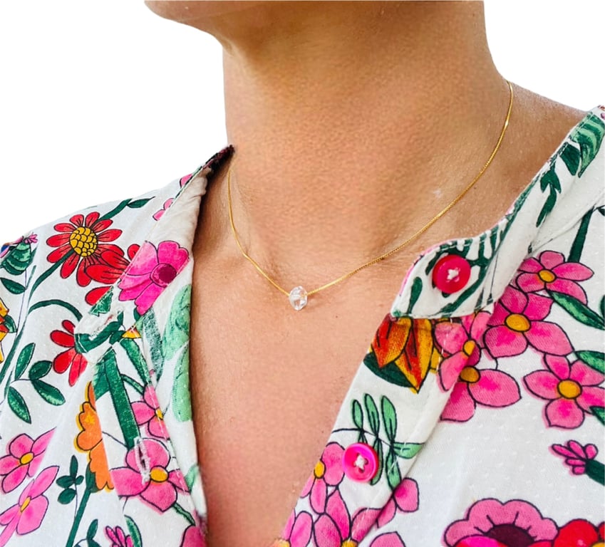 Halskæde med en Herkimer diamant billede 5